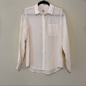 Fossil 100% Silk Button Down  Blouse